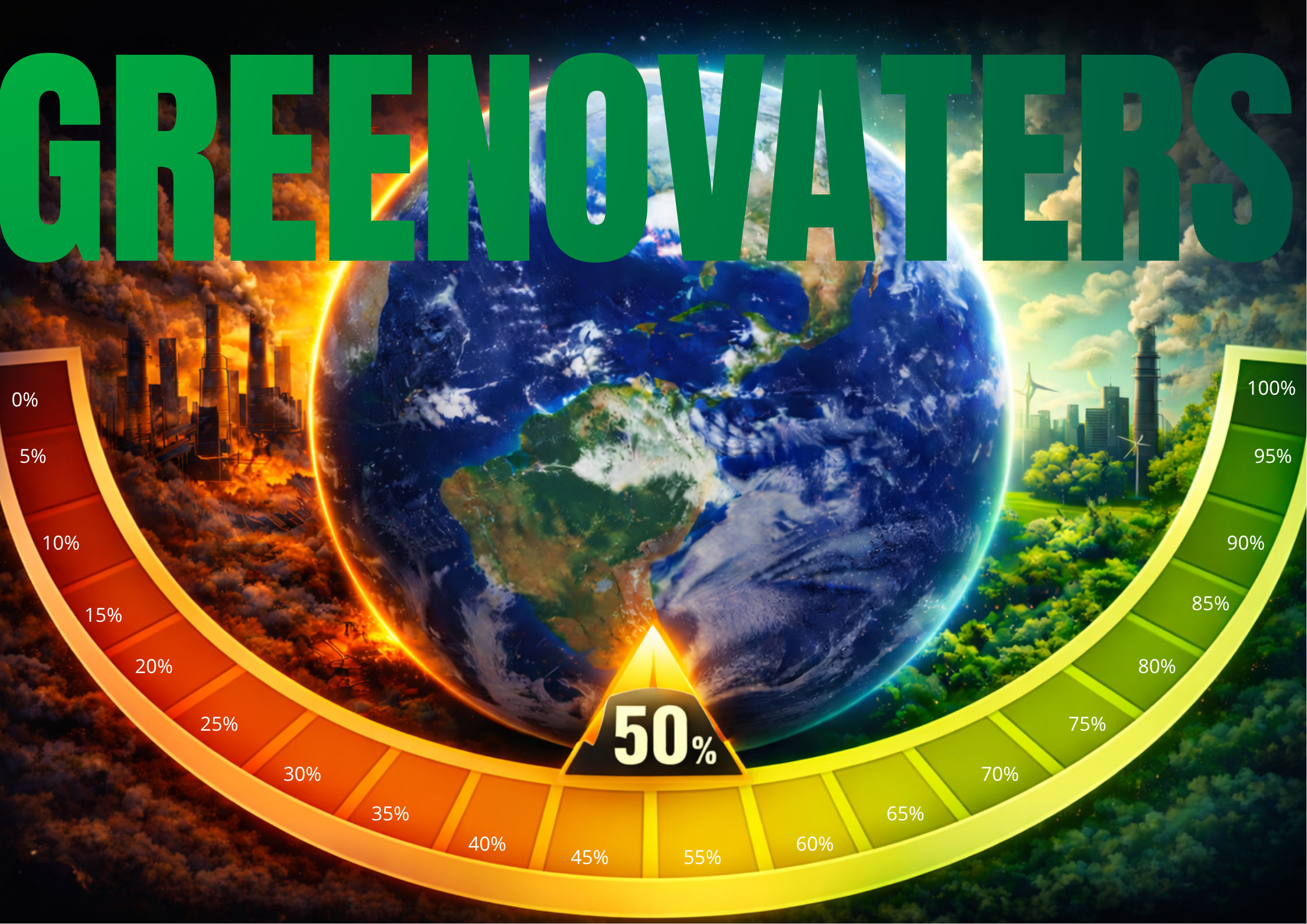 Het speelbord en spelmateriaal van Greenovaters